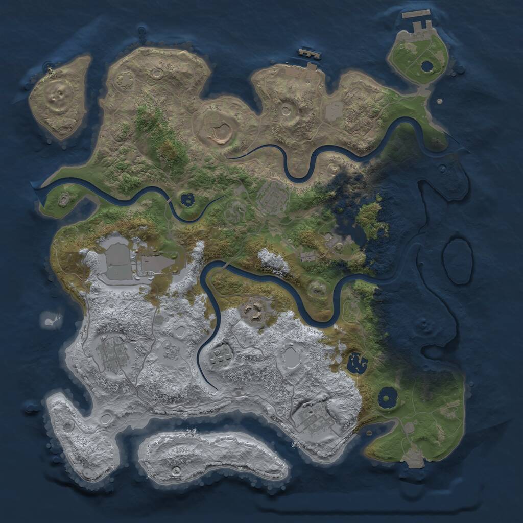 Rust Map: Procedural Map, Size: 3750, Seed: 1124822423, 15 Monuments