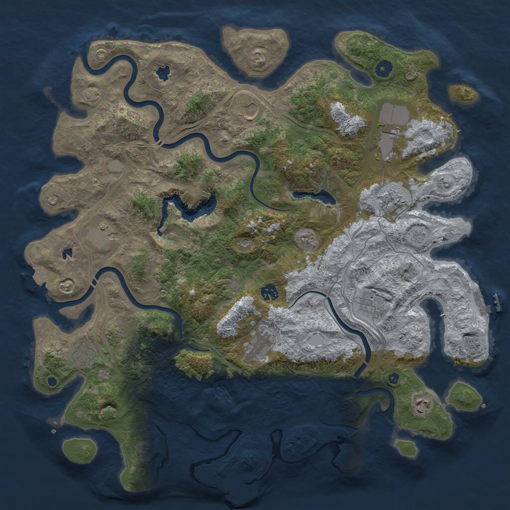 Rust Map: Procedural Map, Size: 4500, Seed: 1219367585, 16 Monuments