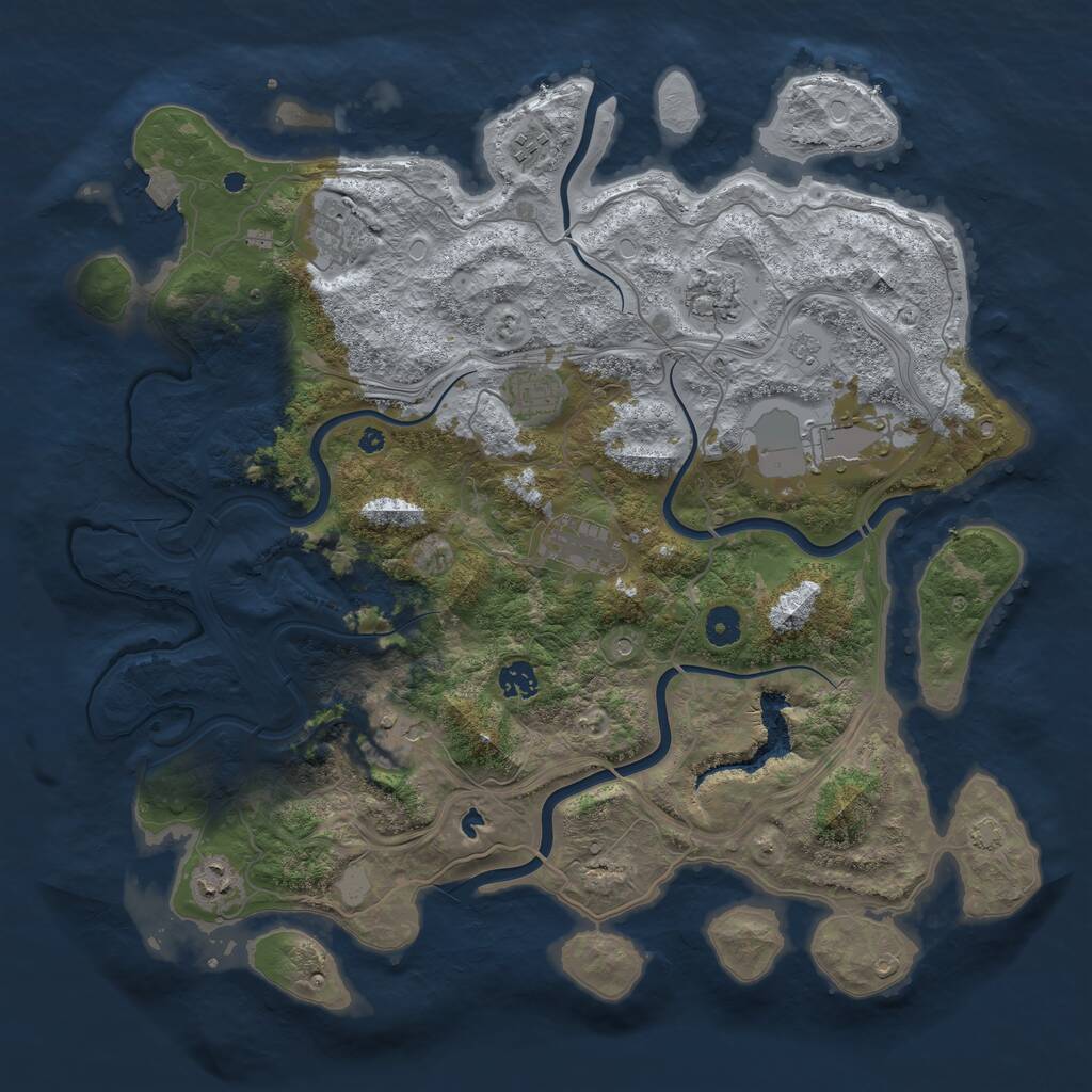 Rust Map: Procedural Map, Size: 4250, Seed: 1712528520, 13 Monuments