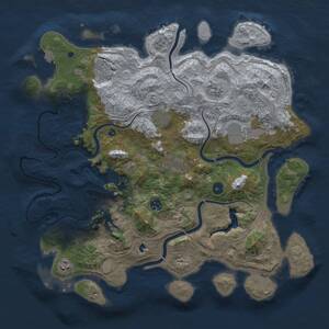 Thumbnail Rust Map: Procedural Map, Size: 4250, Seed: 1712528520, 13 Monuments