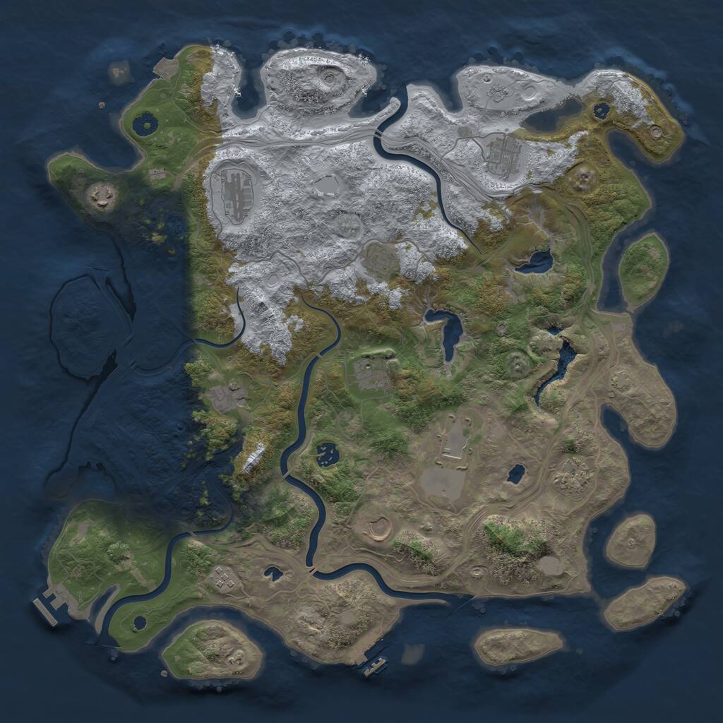Rust Map: Procedural Map, Size: 4500, Seed: 1787055988, 17 Monuments