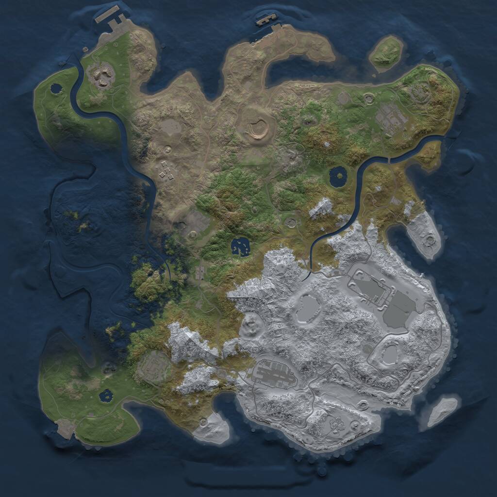 Rust Map: Procedural Map, Size: 3750, Seed: 564445413, 15 Monuments