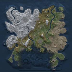 Thumbnail Rust Map: Procedural Map, Size: 3750, Seed: 1274321341, 15 Monuments