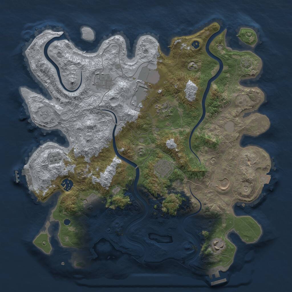 Rust Map: Procedural Map, Size: 3750, Seed: 1274321341, 15 Monuments