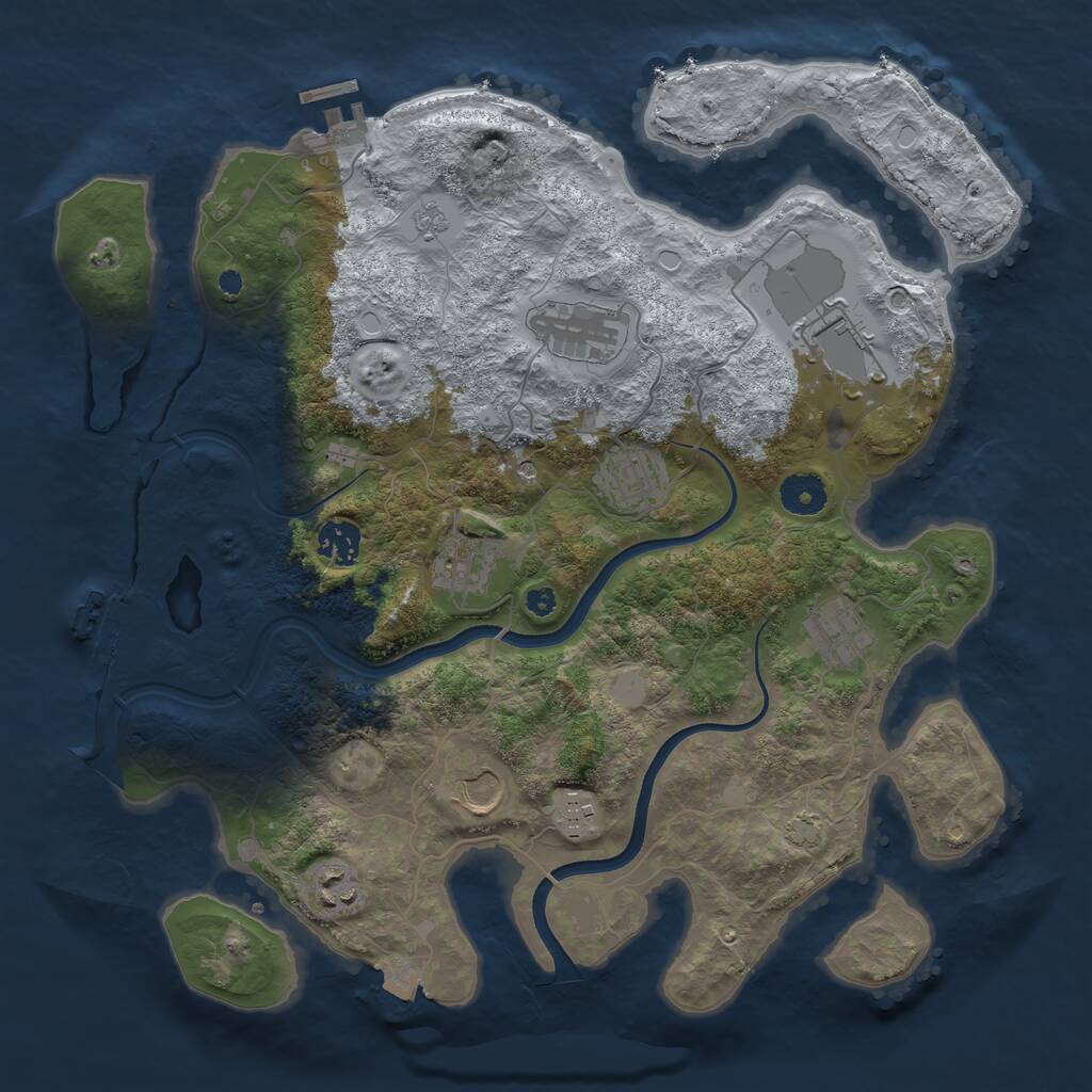 Rust Map: Procedural Map, Size: 3700, Seed: 11981, 15 Monuments
