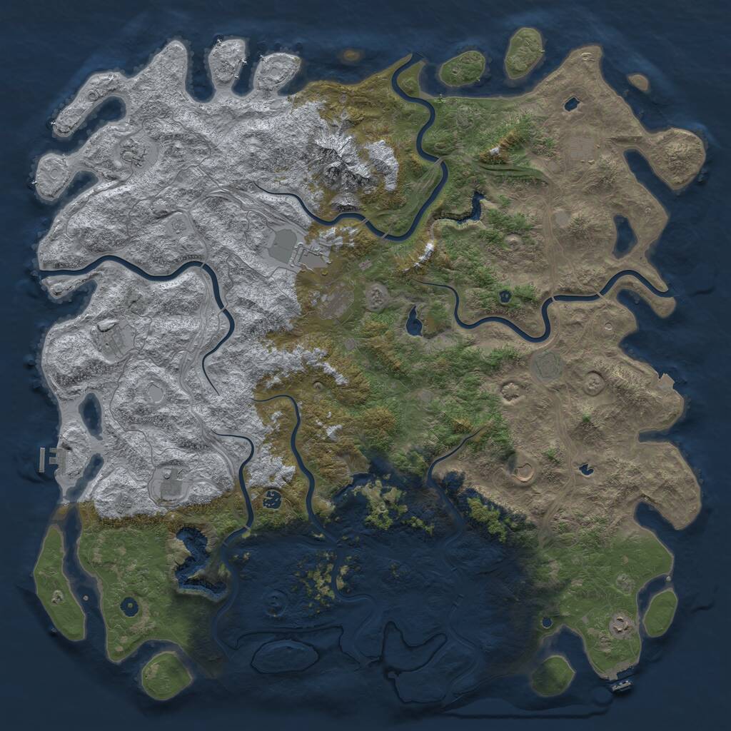 Rust Map: Procedural Map, Size: 6000, Seed: 1440360604, 17 Monuments