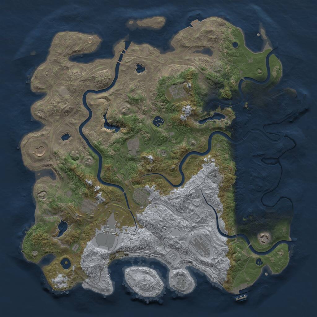 Rust Map: Procedural Map, Size: 4500, Seed: 1413101326, 16 Monuments