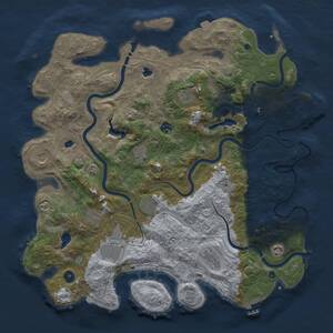 Thumbnail Rust Map: Procedural Map, Size: 4500, Seed: 1413101326, 16 Monuments