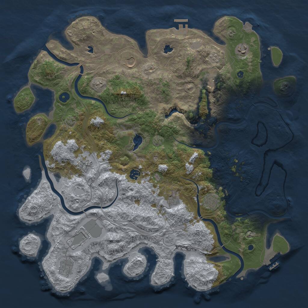 Rust Map: Procedural Map, Size: 4500, Seed: 920717206, 16 Monuments