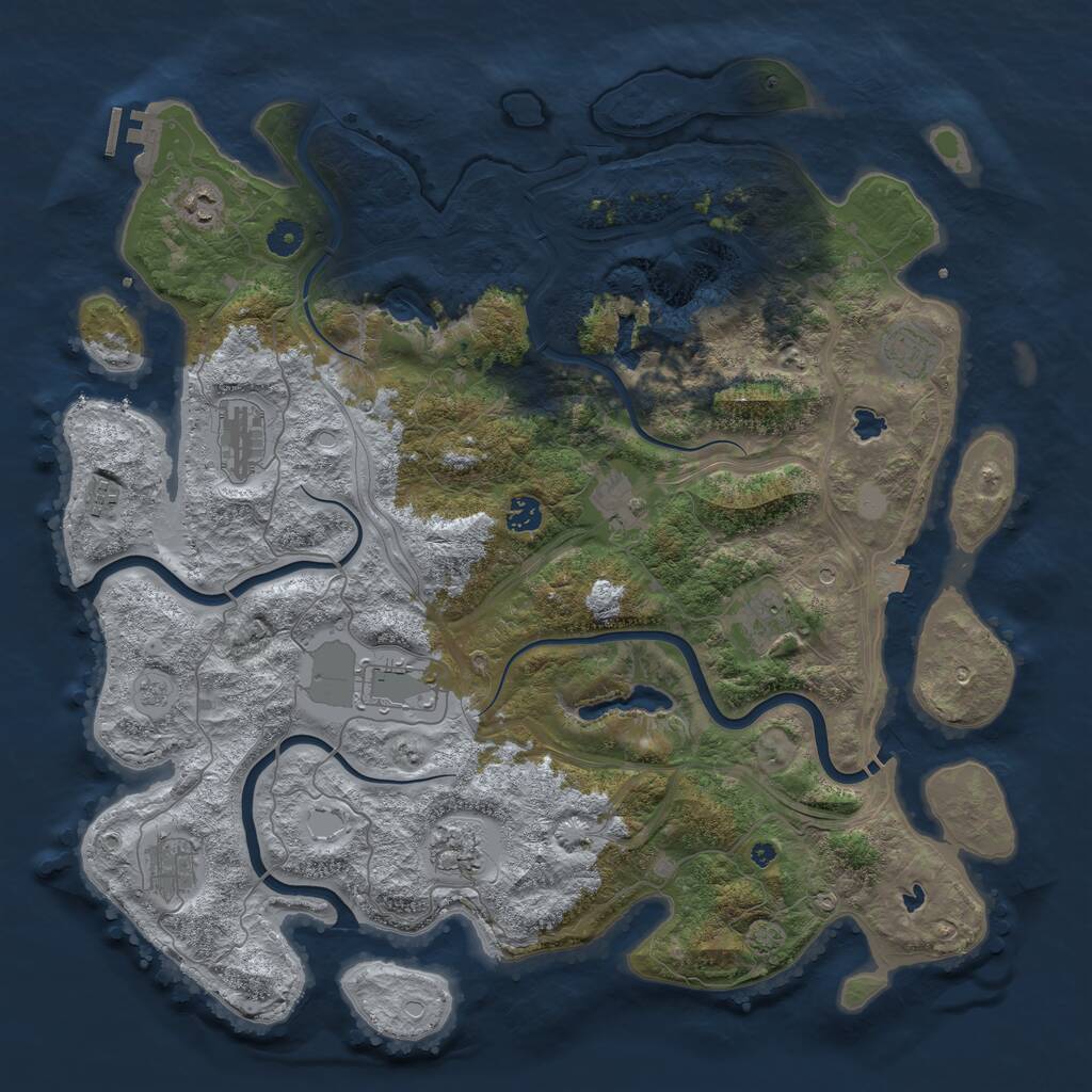 Rust Map: Procedural Map, Size: 4500, Seed: 790935231, 15 Monuments