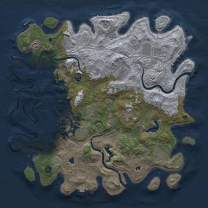 Thumbnail Rust Map: Procedural Map, Size: 4500, Seed: 1218200624, 16 Monuments