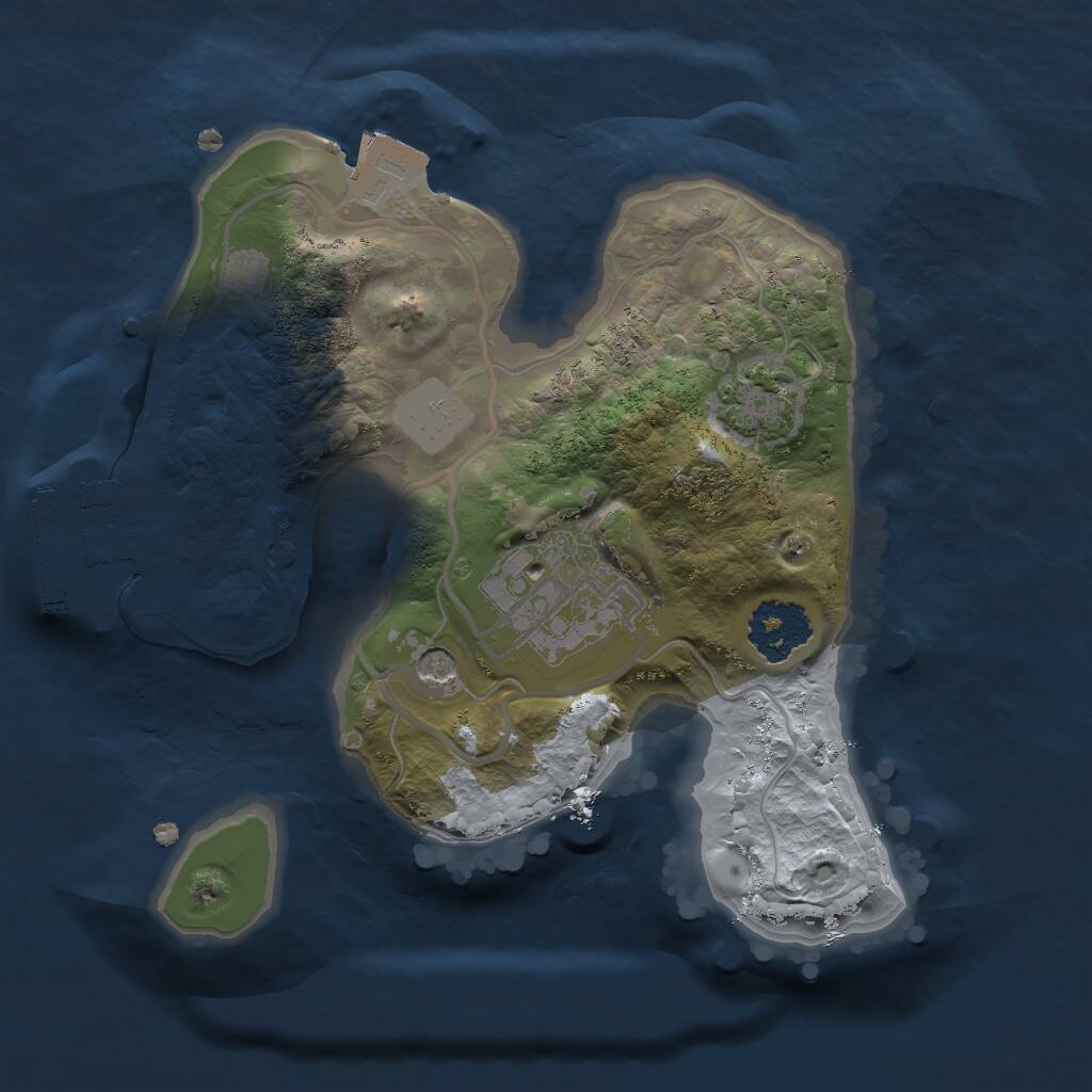 Rust Map: Procedural Map, Size: 1800, Seed: 152345, 5 Monuments