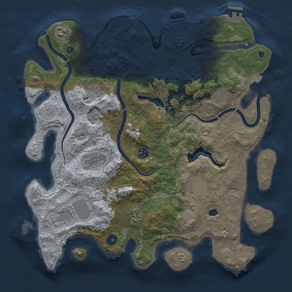 Rust Map: Procedural Map, Size: 4000, Seed: 233234, 15 Monuments