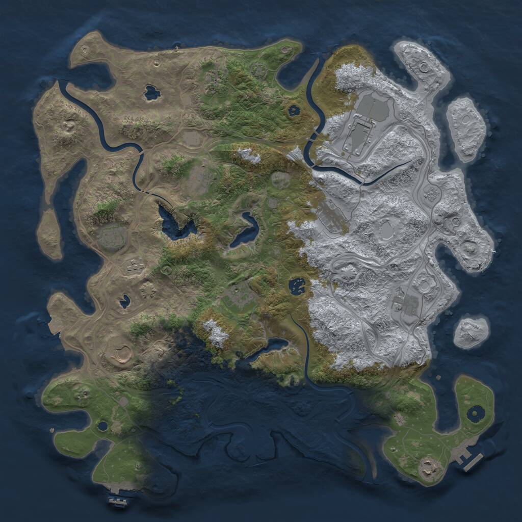 Rust Map: Procedural Map, Size: 4500, Seed: 1557685371, 17 Monuments
