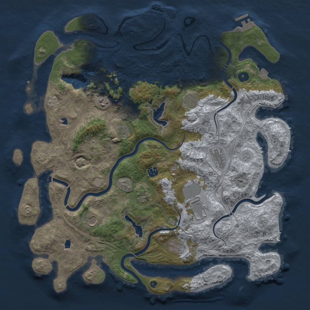 Rust Map: Procedural Map, Size: 4500, Seed: 1547059085, 16 Monuments