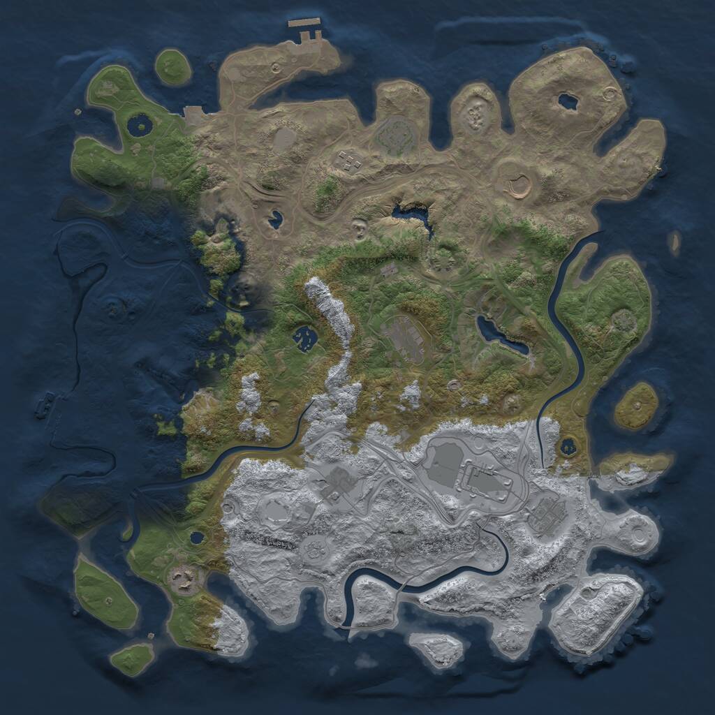 Rust Map: Procedural Map, Size: 4500, Seed: 1629547085, 16 Monuments