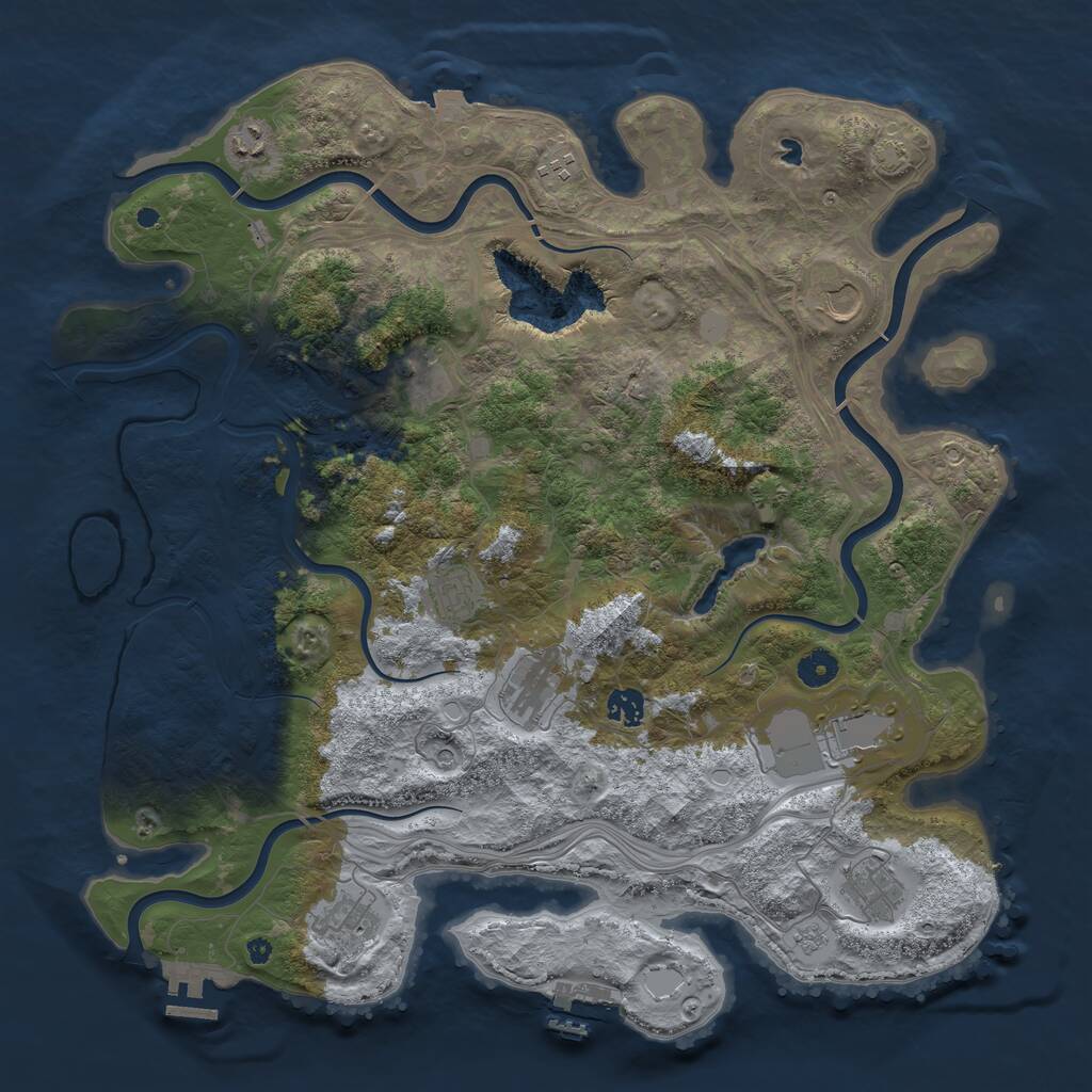 Rust Map: Procedural Map, Size: 4250, Seed: 1396429516, 16 Monuments
