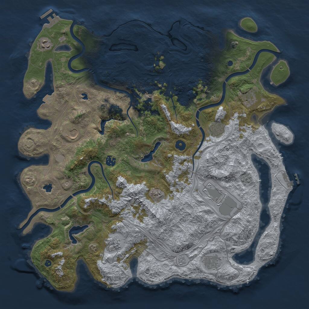 Rust Map: Procedural Map, Size: 4500, Seed: 384546582, 15 Monuments
