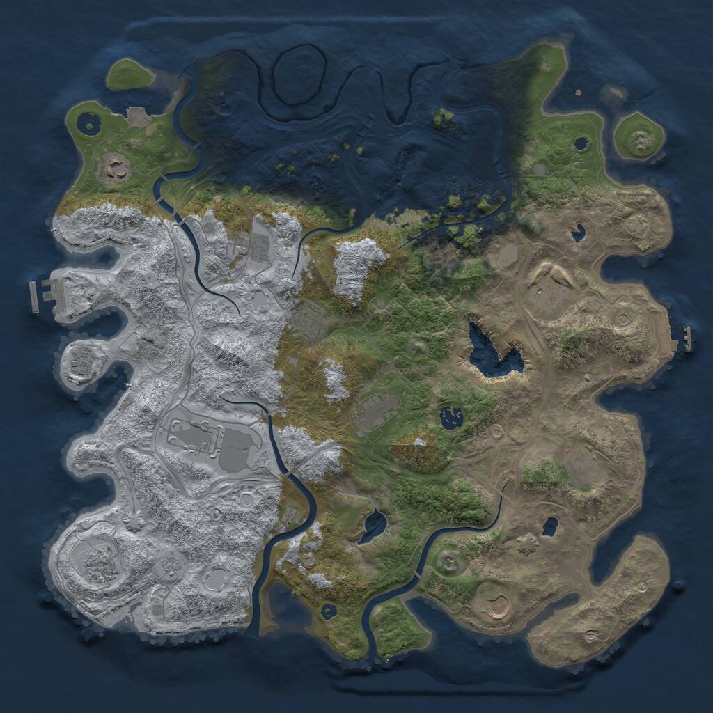 Rust Map: Procedural Map, Size: 4500, Seed: 358929237, 17 Monuments