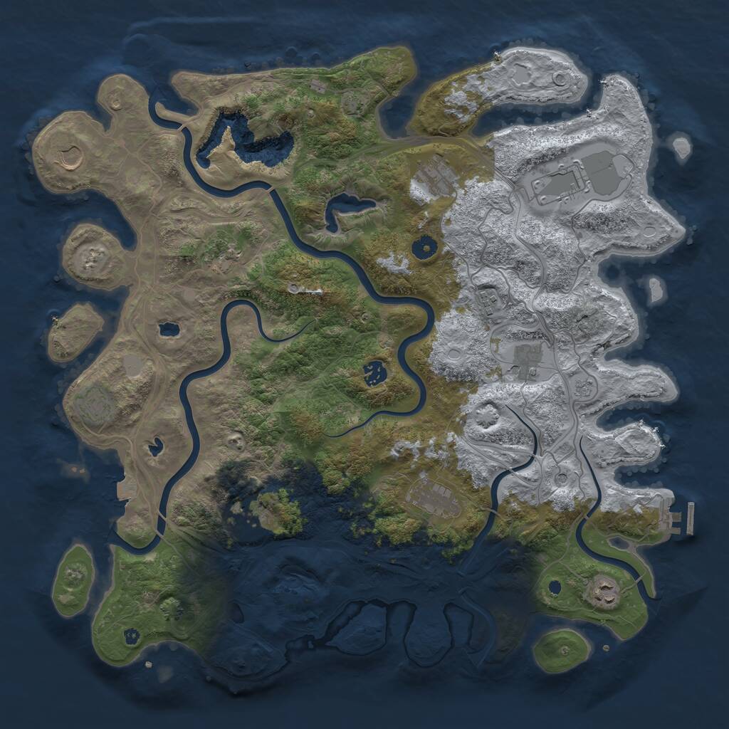 Rust Map: Procedural Map, Size: 4500, Seed: 715652871, 16 Monuments