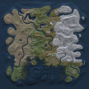 Thumbnail Rust Map: Procedural Map, Size: 4500, Seed: 715652871, 16 Monuments