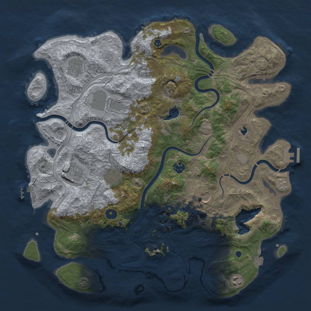 Rust Map: Procedural Map, Size: 4250, Seed: 1727115694, 15 Monuments
