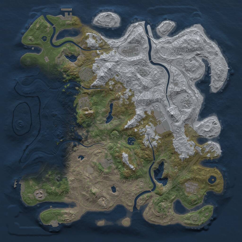 Rust Map: Procedural Map, Size: 4500, Seed: 149621806, 16 Monuments