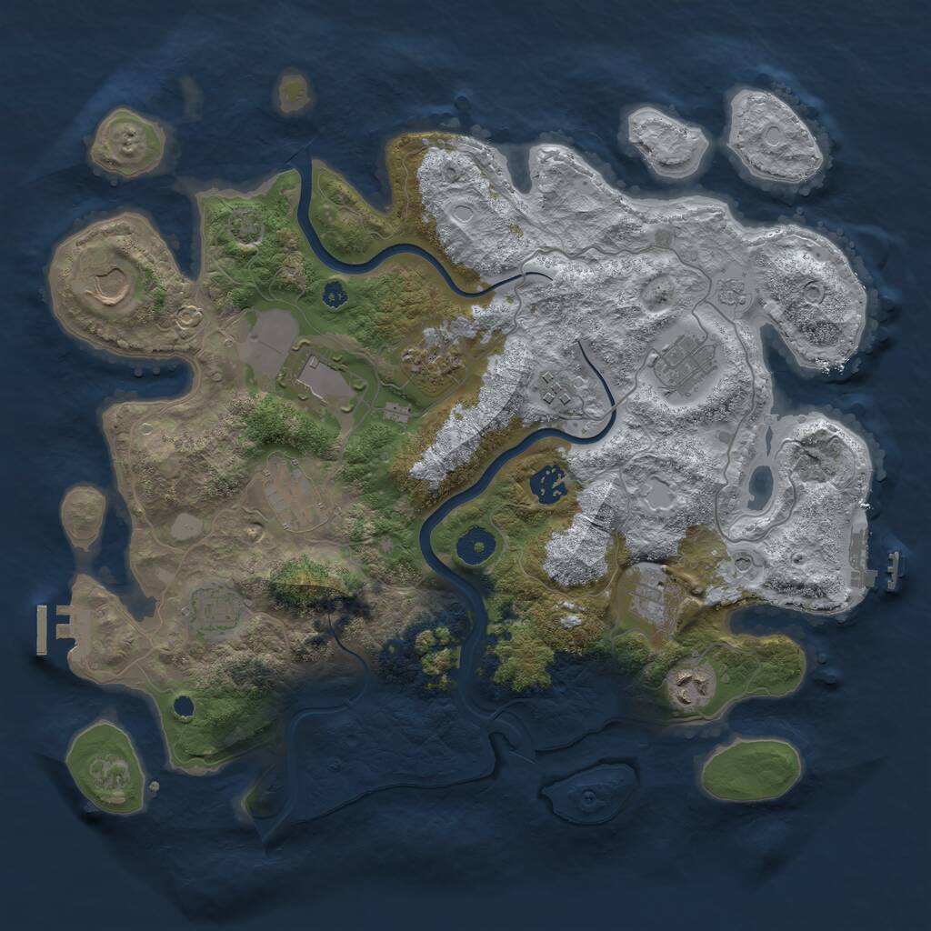 Rust Map: Procedural Map, Size: 3750, Seed: 820937716, 16 Monuments