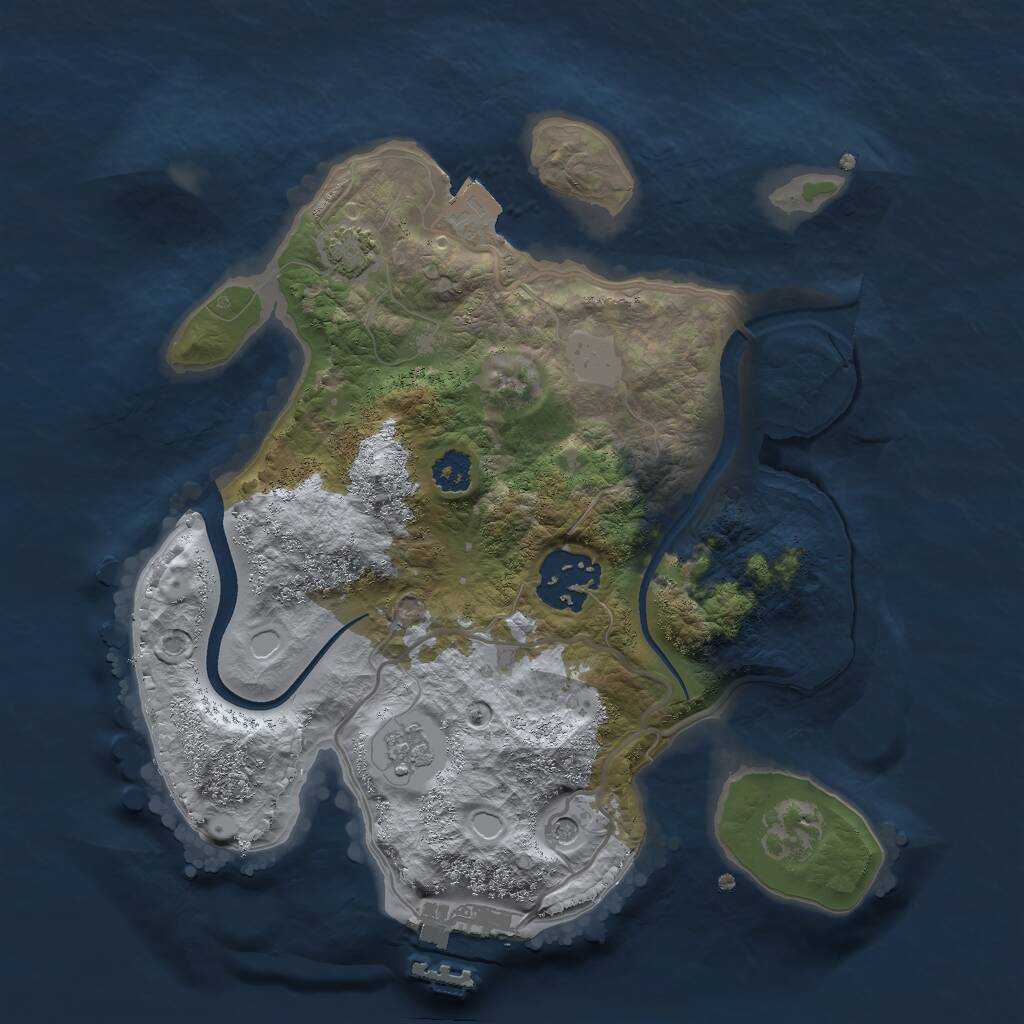 Rust Map: Procedural Map, Size: 2500, Seed: 95563, 6 Monuments
