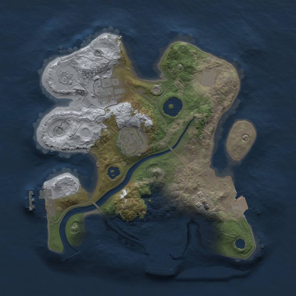 Rust Map: Procedural Map, Size: 2350, Seed: 306569380, 8 Monuments