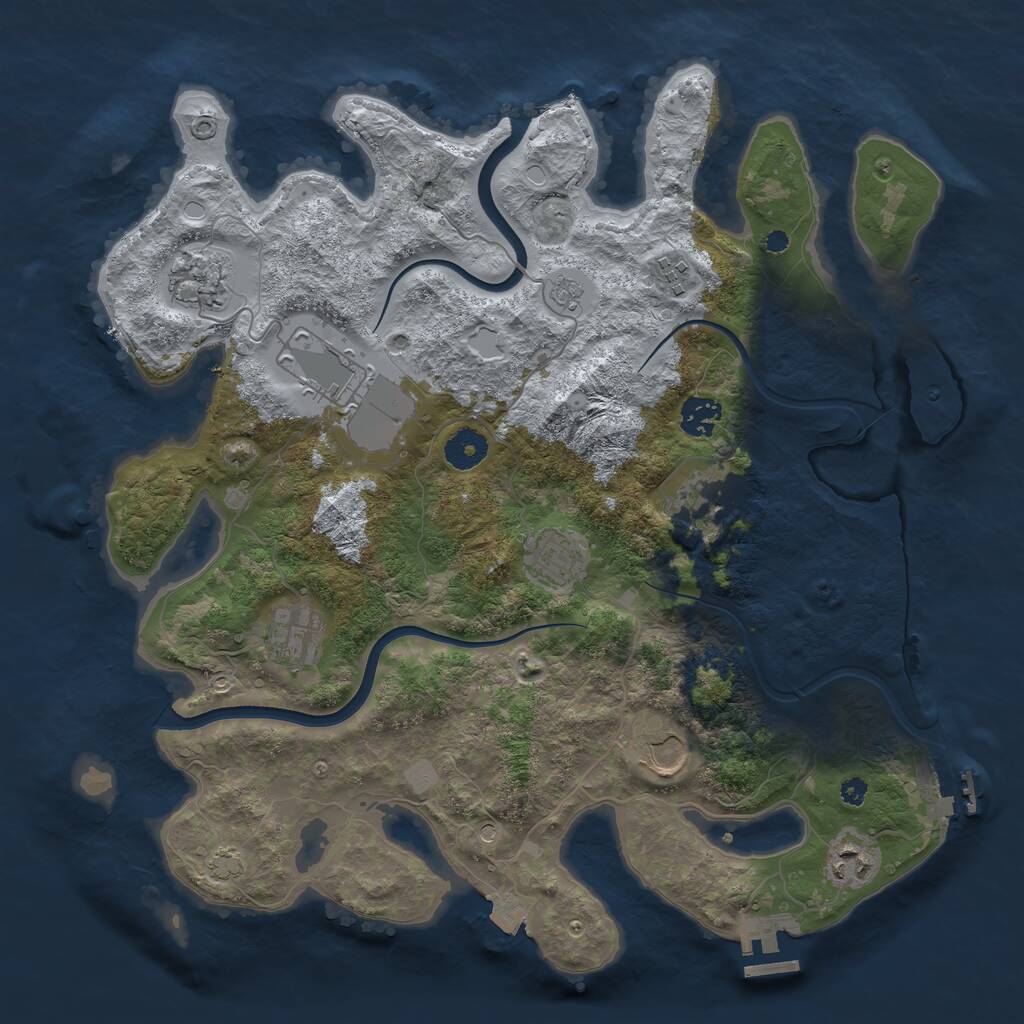 Rust Map: Procedural Map, Size: 3750, Seed: 508655198, 15 Monuments