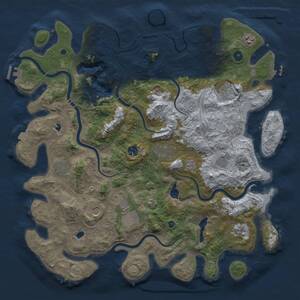 Thumbnail Rust Map: Procedural Map, Size: 4500, Seed: 2049957039, 16 Monuments