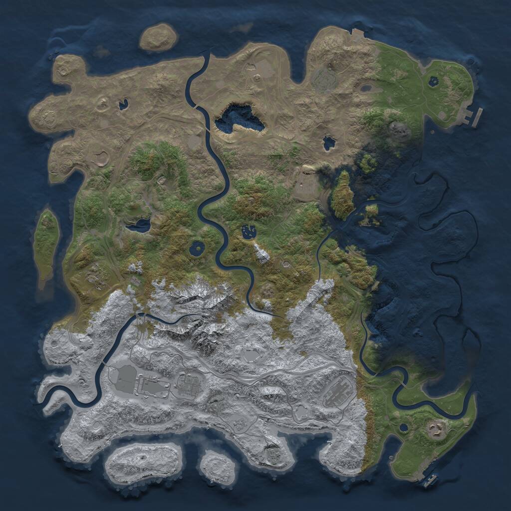 Rust Map: Procedural Map, Size: 5000, Seed: 67, 17 Monuments