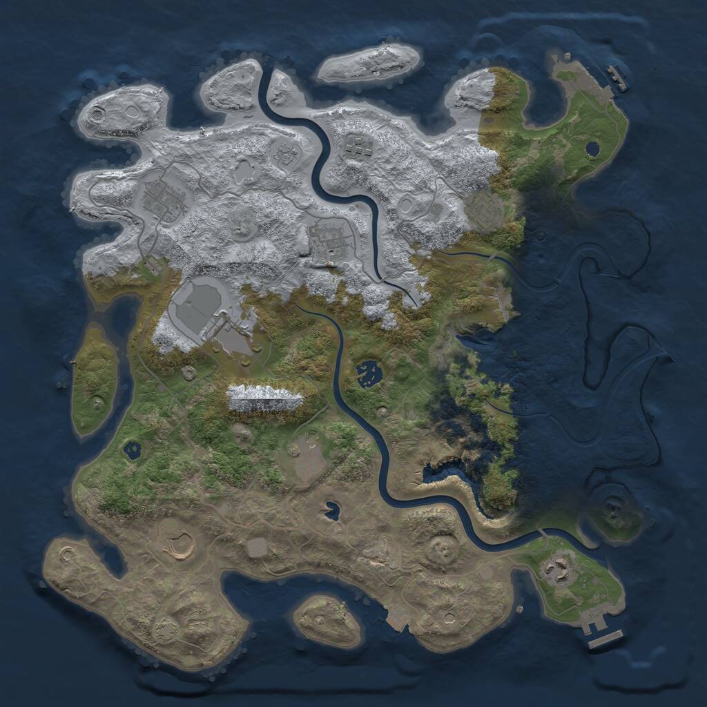 Rust Map: Procedural Map, Size: 4000, Seed: 1015424226, 15 Monuments