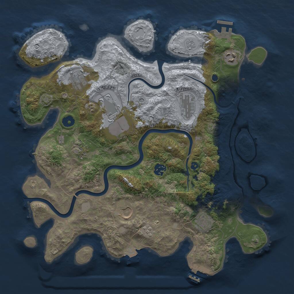 Rust Map: Procedural Map, Size: 3750, Seed: 506783738, 15 Monuments