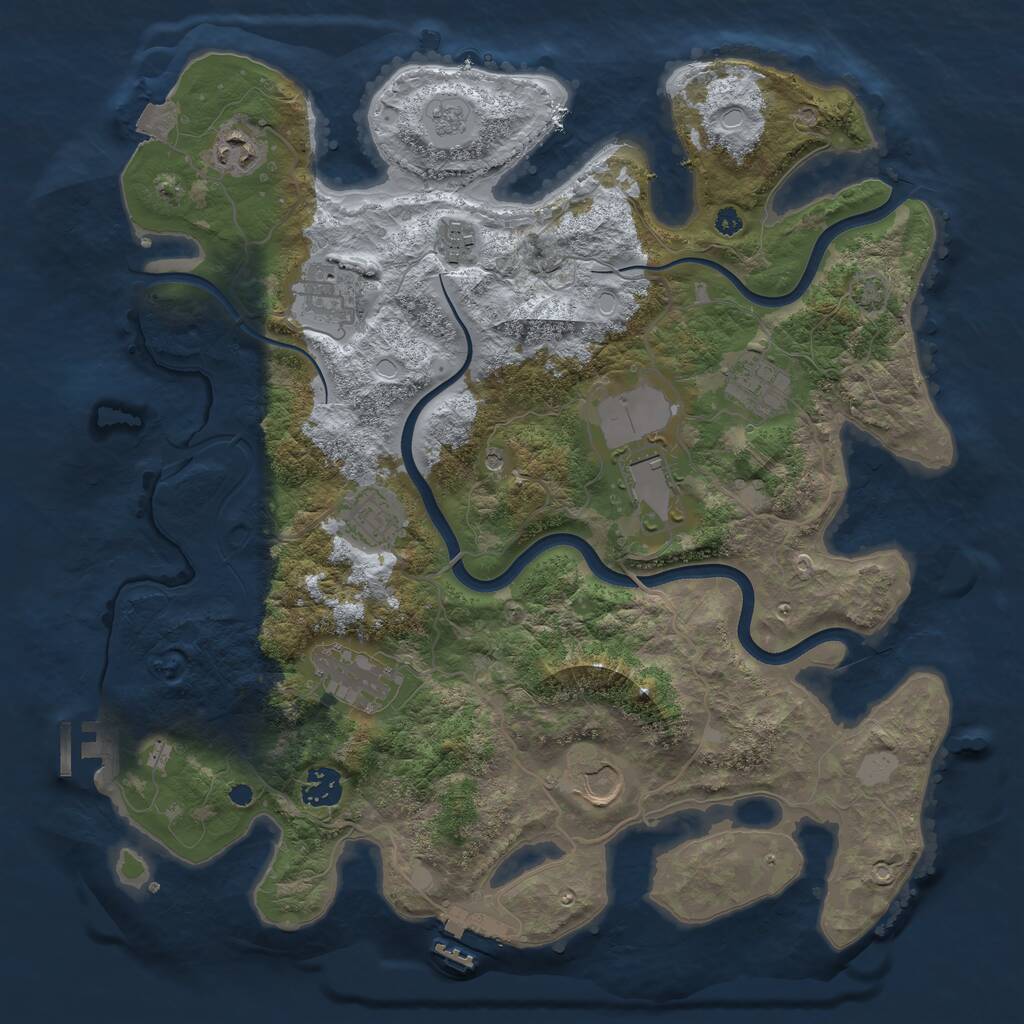 Rust Map: Procedural Map, Size: 3750, Seed: 1546824968, 15 Monuments