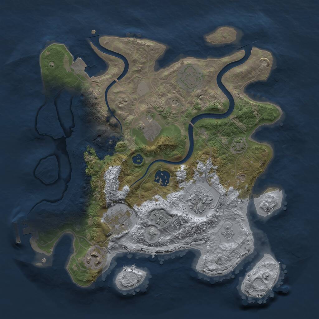 Rust Map: Procedural Map, Size: 3000, Seed: 813211096, 12 Monuments