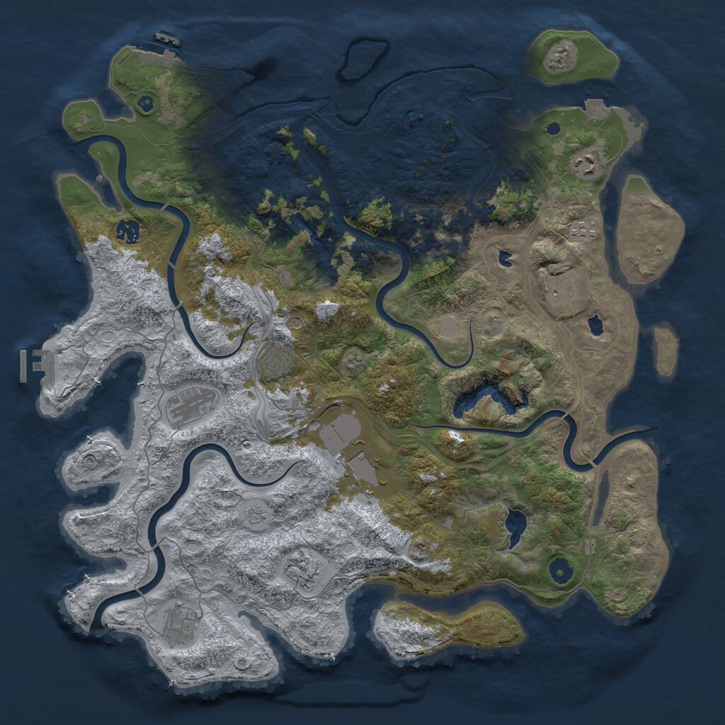 Rust Map: Procedural Map, Size: 4500, Seed: 2116365964, 15 Monuments