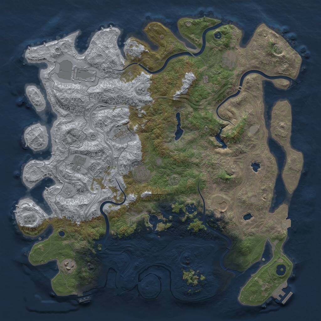 Rust Map: Procedural Map, Size: 4500, Seed: 919295832, 15 Monuments