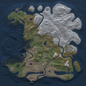 Thumbnail Rust Map: Procedural Map, Size: 4500, Seed: 840917523, 16 Monuments