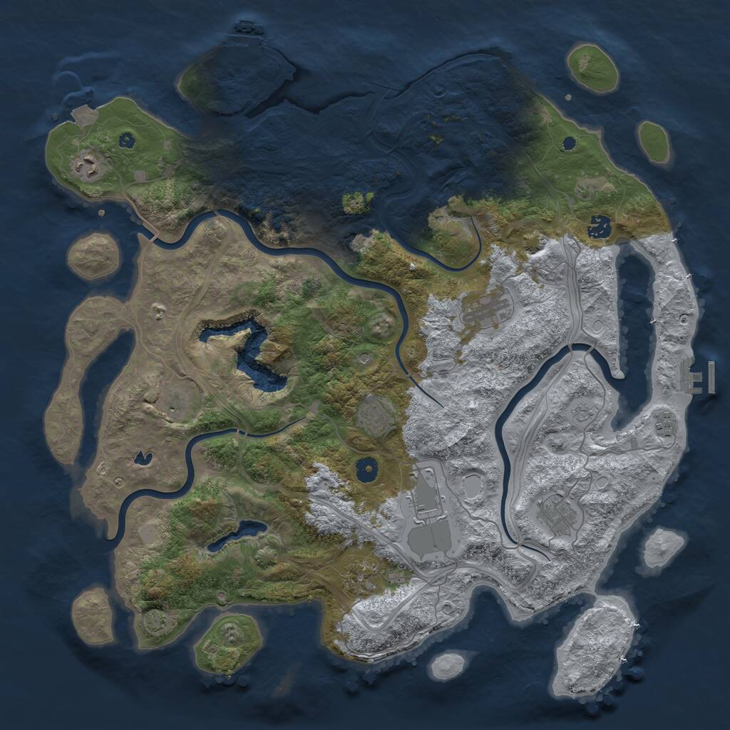 Rust Map: Procedural Map, Size: 4500, Seed: 1281897683, 15 Monuments