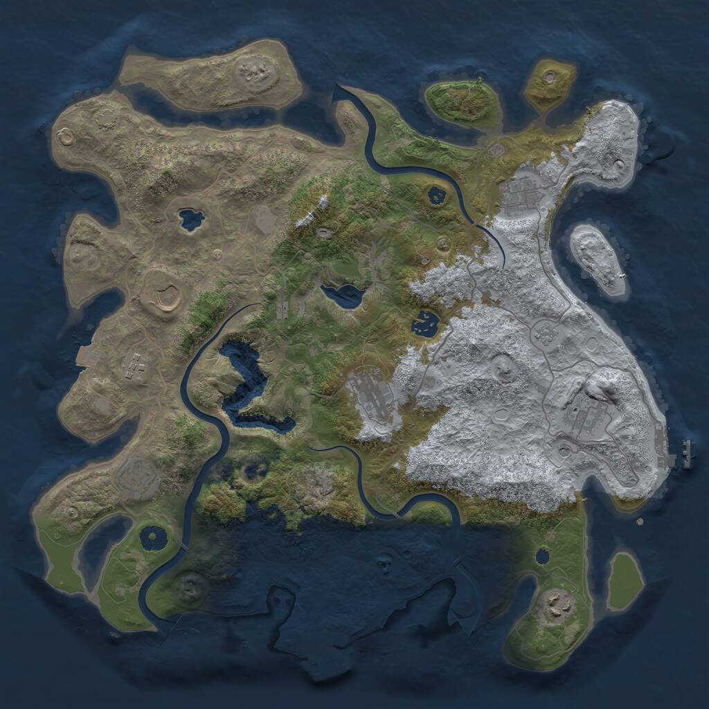 Rust Map: Procedural Map, Size: 4000, Seed: 1890558900, 14 Monuments