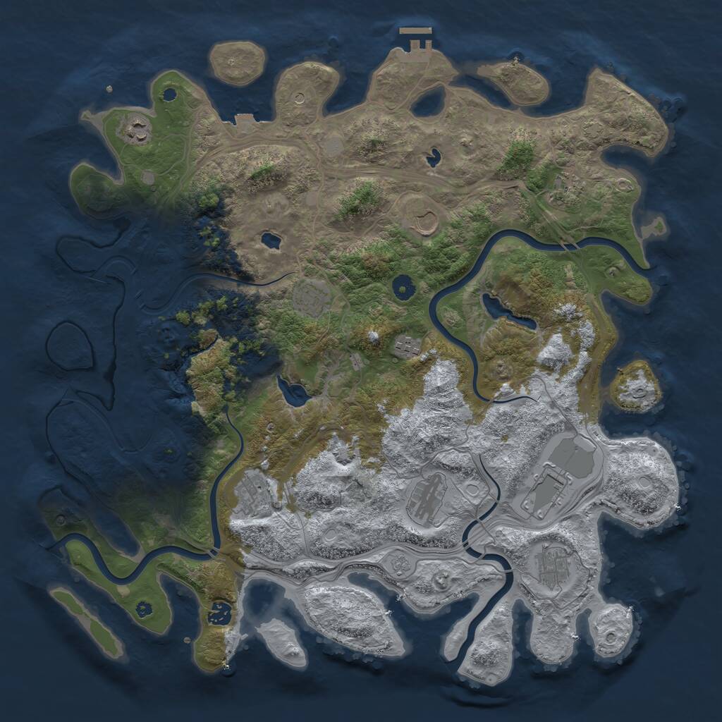 Rust Map: Procedural Map, Size: 4500, Seed: 539656110, 15 Monuments