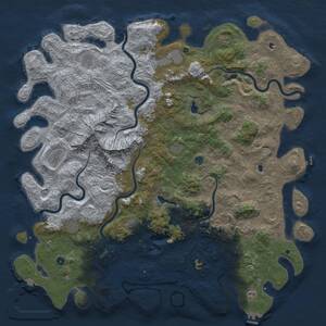 Thumbnail Rust Map: Procedural Map, Size: 6000, Seed: 6835669, 17 Monuments