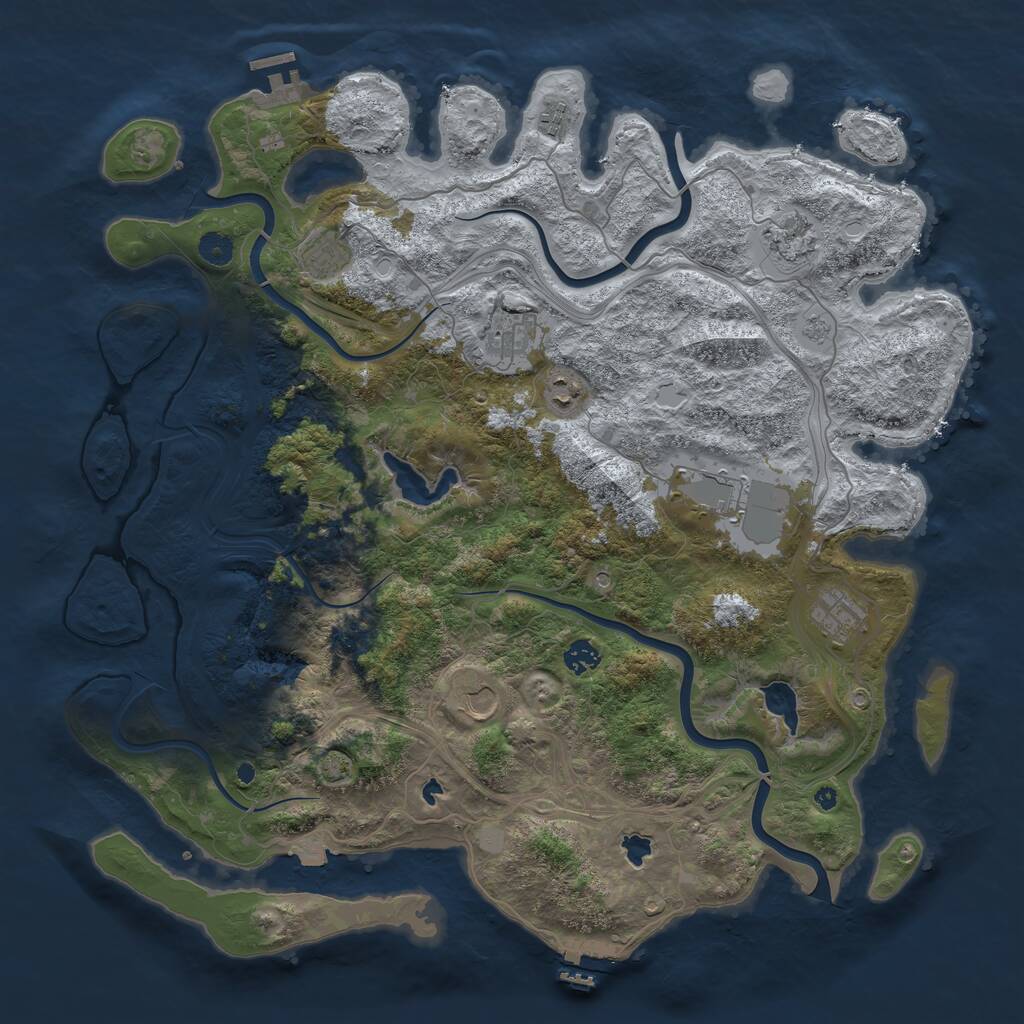 Rust Map: Procedural Map, Size: 4500, Seed: 692782656, 15 Monuments