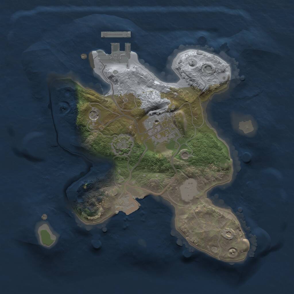 Rust Map: Procedural Map, Size: 2000, Seed: 762260934, 5 Monuments