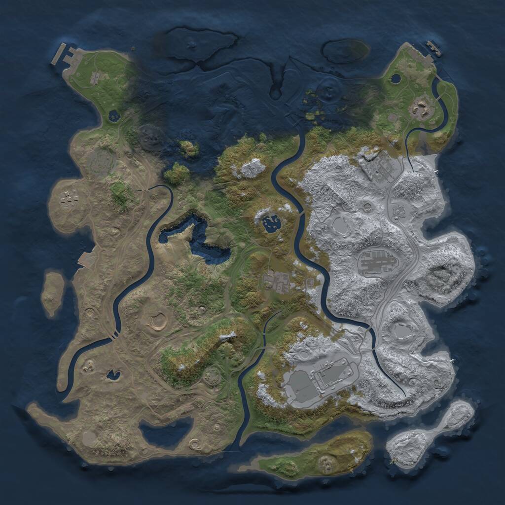 Rust Map: Procedural Map, Size: 4250, Seed: 618596673, 15 Monuments