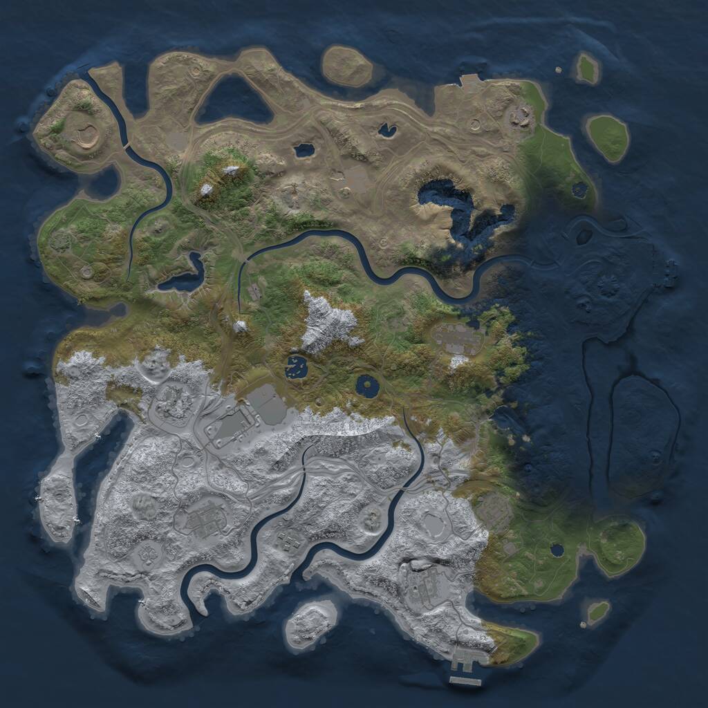 Rust Map: Procedural Map, Size: 4514, Seed: 1966433643, 17 Monuments