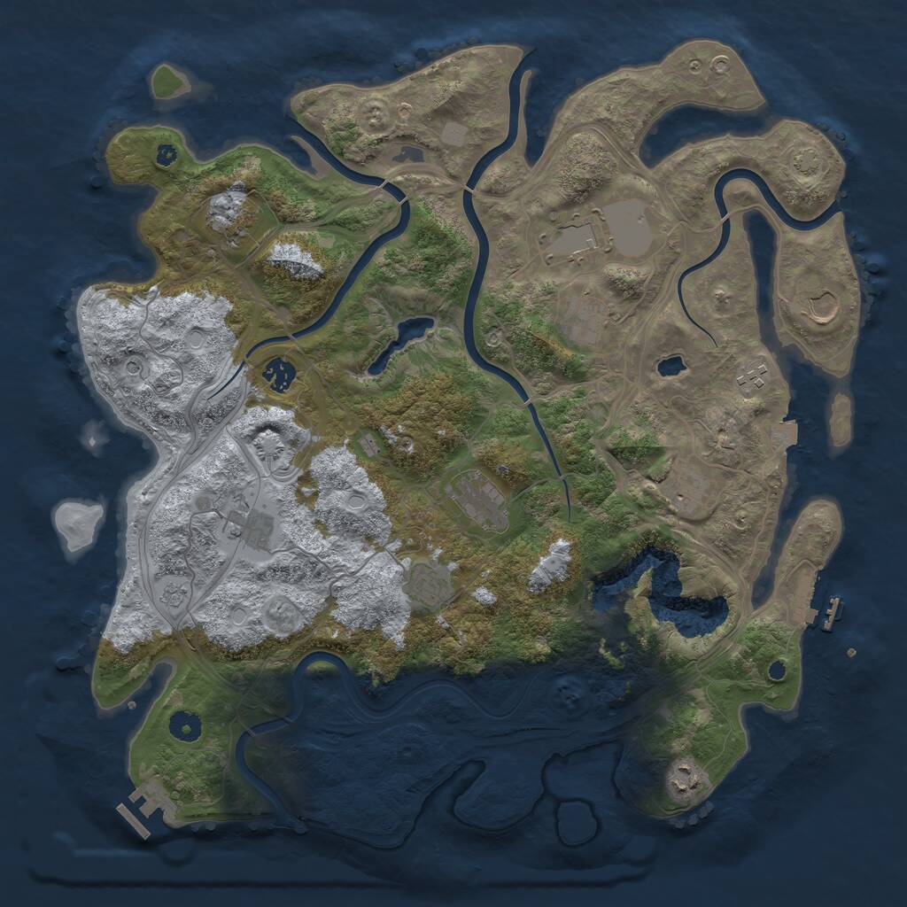 Rust Map: Procedural Map, Size: 4250, Seed: 981086243, 17 Monuments