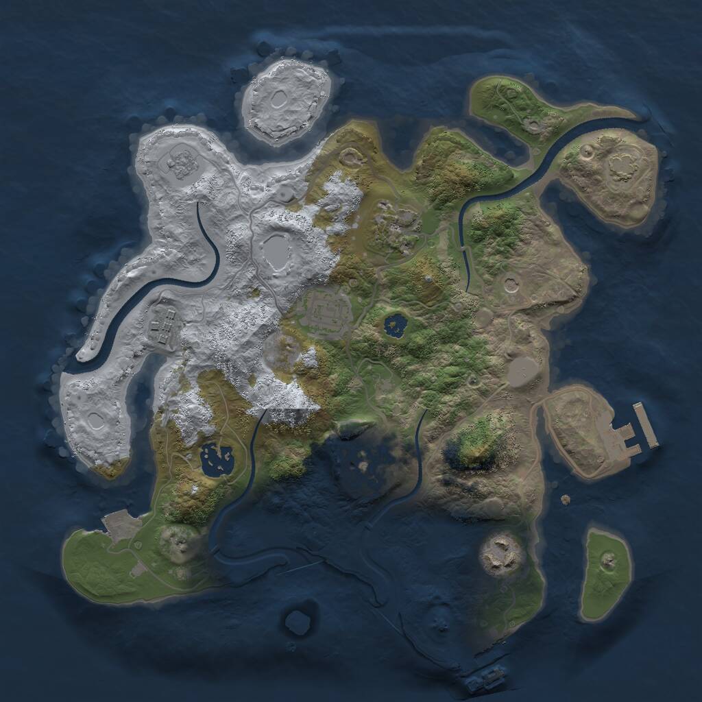 Rust Map: Procedural Map, Size: 3000, Seed: 6235625, 12 Monuments